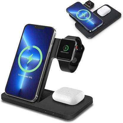 3 in 1 Wireless Charger Dock Charging Station for Apple Watch Iphone 15 14 13 12