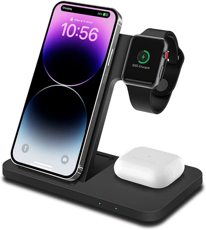 3 in 1 Wireless Charger Dock Charging Station for Apple Watch Iphone 15 14 13 12