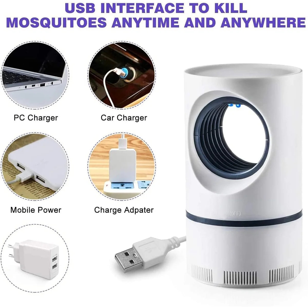 Electric Mosquito Insect Killer Lamp Zapper LED Light Fly Bug Trap Pest Control