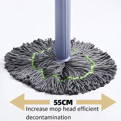 2-In-1 Hand-Washing Self-Rotating Mop Household Floor Rotary Dewater Mop Dry-Wet Dual-Purpose Household Mop Absorbent Clean Tool