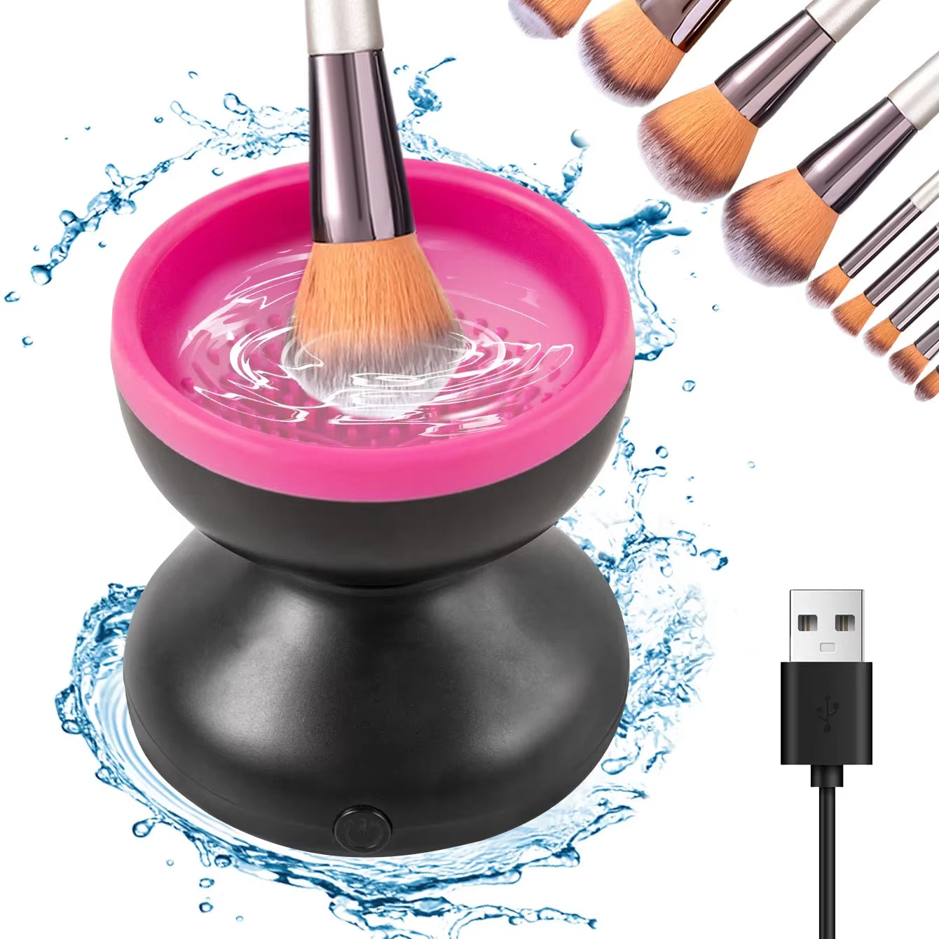 Portable Electric Makeup Brush Cleaner and Dryer with Silicone Technology