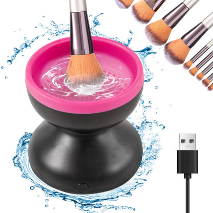 Portable Electric Makeup Brush Cleaner and Dryer with Silicone Technology