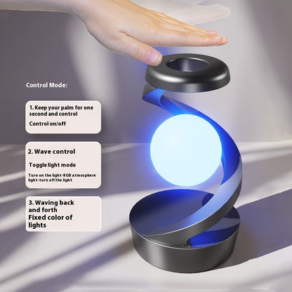 Rotating Moon Desk Lamp with Phone Wireless Charging Sensor Control 