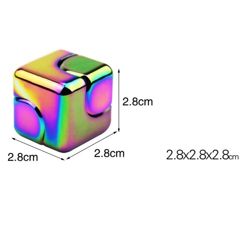 Square Decompression Spinning Top Dice Cube Anti-Anxiety Fingertip Toys Hand Fidget Spinner Vent Toys Flipo Flip for Children