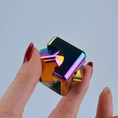 Square Decompression Spinning Top Dice Cube Anti-Anxiety Fingertip Toys Hand Fidget Spinner Vent Toys Flipo Flip for Children