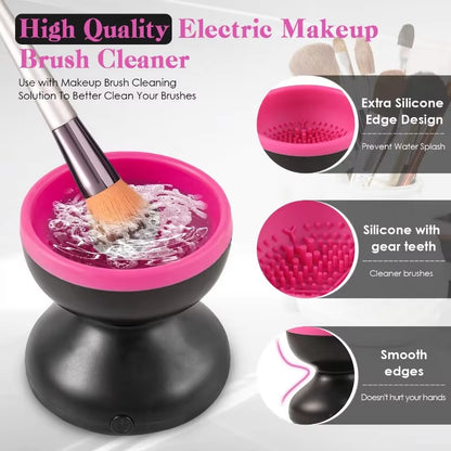 Portable Electric Makeup Brush Cleaner and Dryer with Silicone Technology