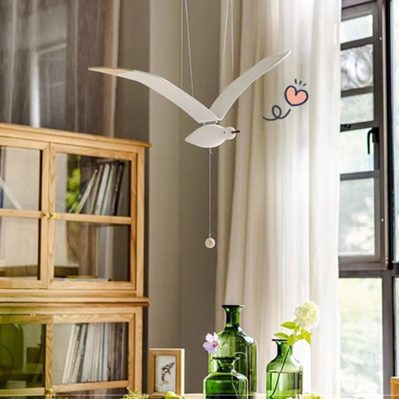 Flying Seagull Wooden Hanging Mobile Ceiling Decor Creative Home Artwork for Balcony, Baby Mobile Crib, Unique Ornaments