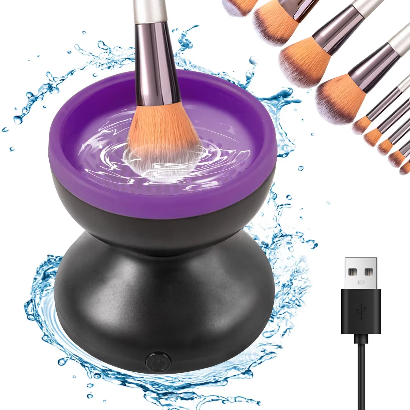 Portable Electric Makeup Brush Cleaner and Dryer with Silicone Technology