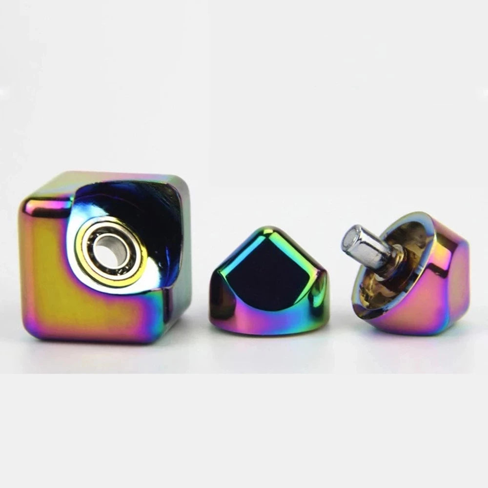 Square Decompression Spinning Top Dice Cube Anti-Anxiety Fingertip Toys Hand Fidget Spinner Vent Toys Flipo Flip for Children